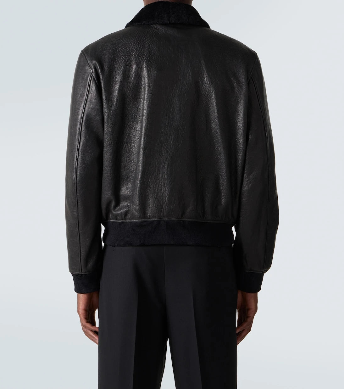 Saint Laurent - İçi yünlü deri bomber ceket