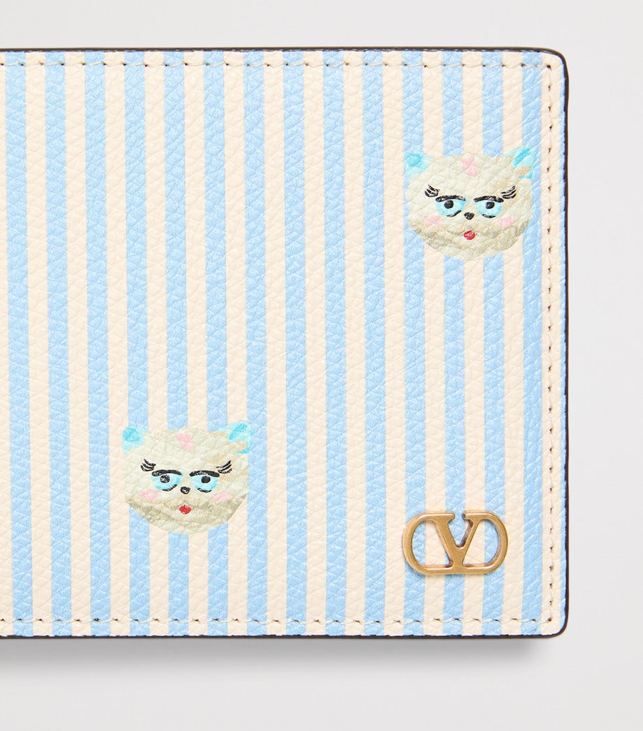 Valentino Garavani Calfskin Le Chat de la Maison Bifold Wallet