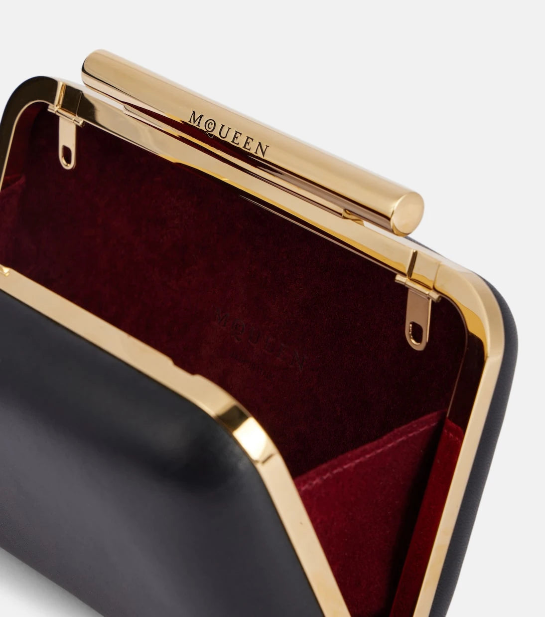 McQueen - T-Bar leather box clutch