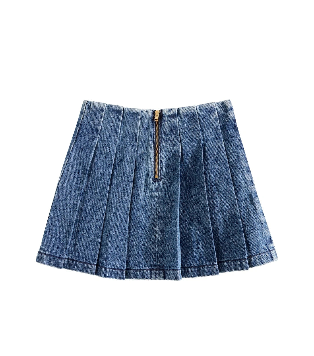 Self-Portrait Kids - Pleated denim skirt