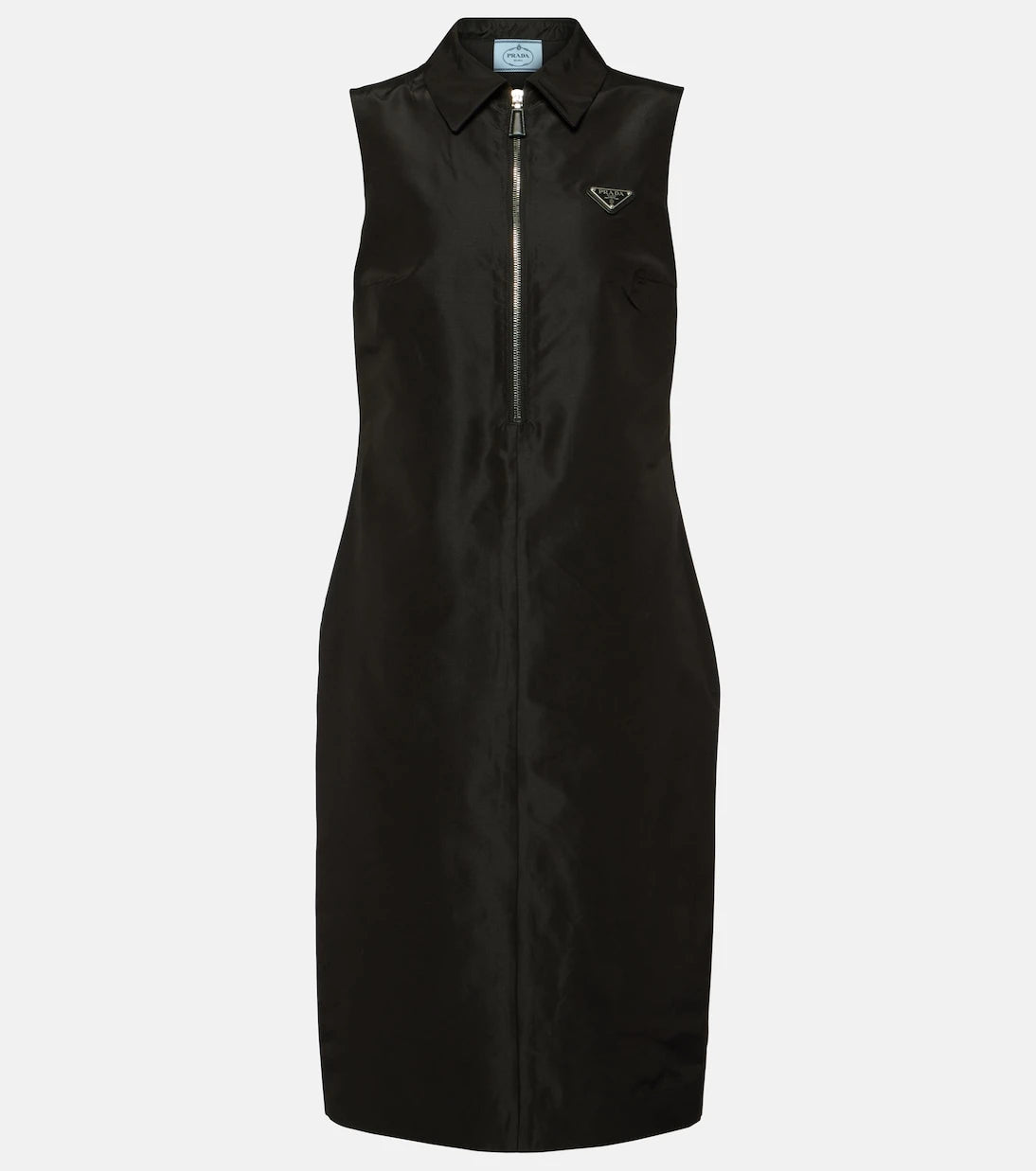 Prada - Half-zip silk-blend midi dress
