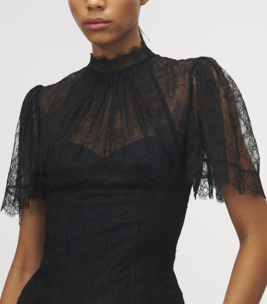 McQueen Black Lace-Detail Blouse