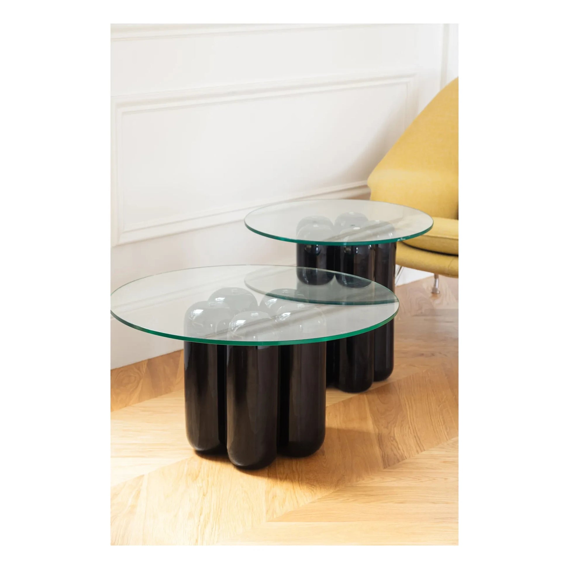 Cosin - Coffee table with glass top | Black