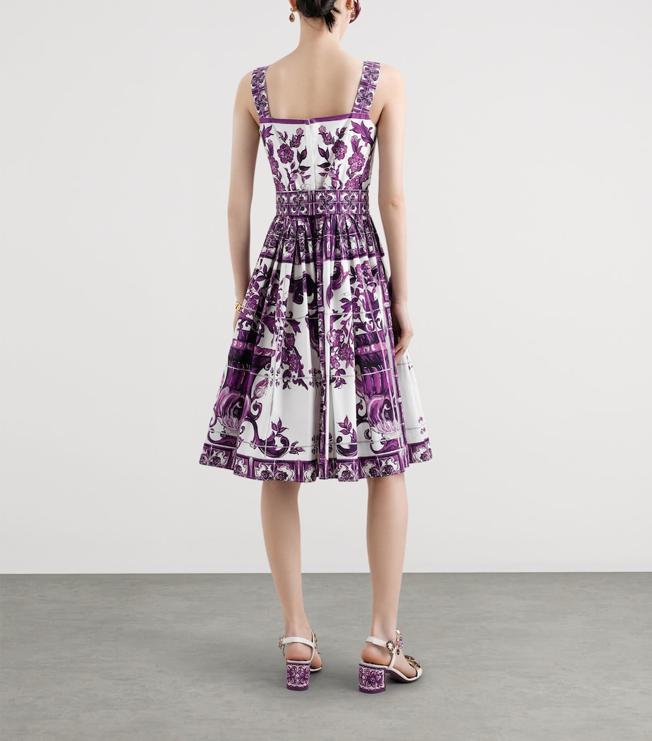 Dolce & Gabbana Multi Cotton Majolica Print Mini Dress