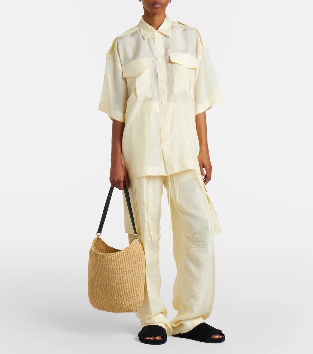 Phoebe Philo - Small Slope Sling woven shoulder bag