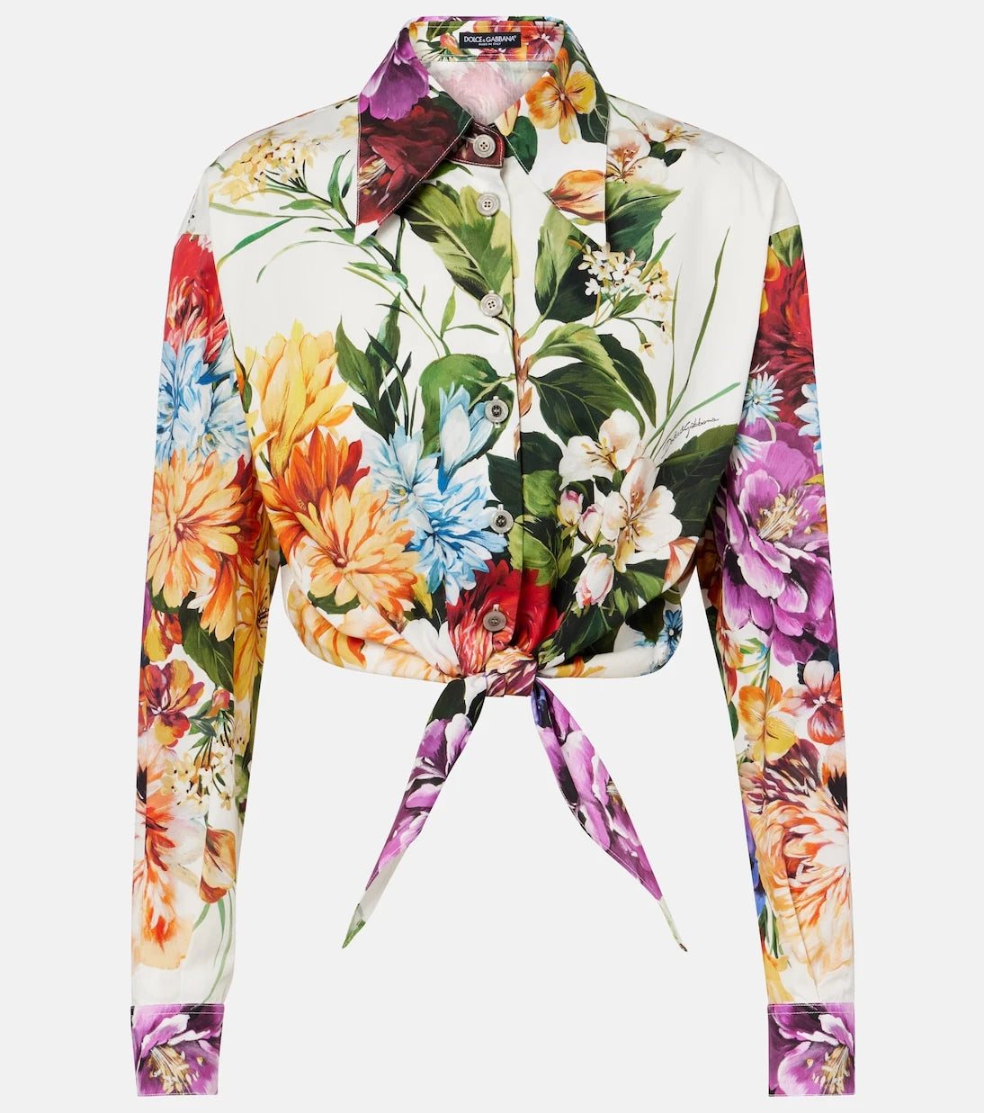 Dolce&Gabbana - Cropped floral cotton shirt