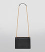 Saint Laurent Black Medium Sunset Croc-Embossed Shoulder Bag