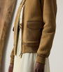 Ralph Lauren Collection Beige Shearling Bomber Jacket