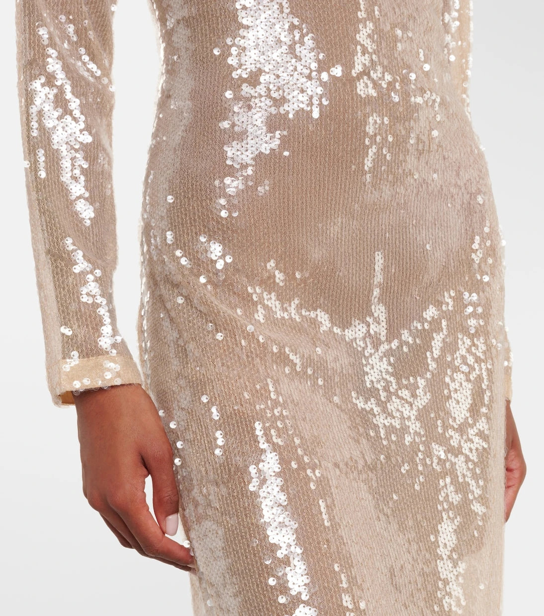 Adriana Degreas - Sequined sheer maxi dress