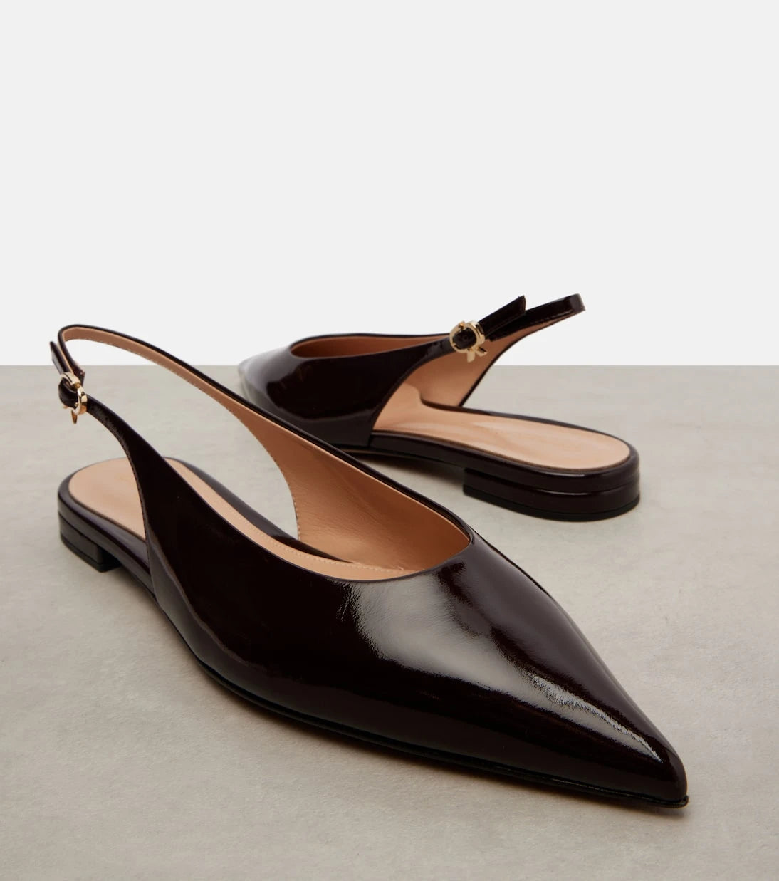 Gianvito Rossi - Robbie leather slingback flats