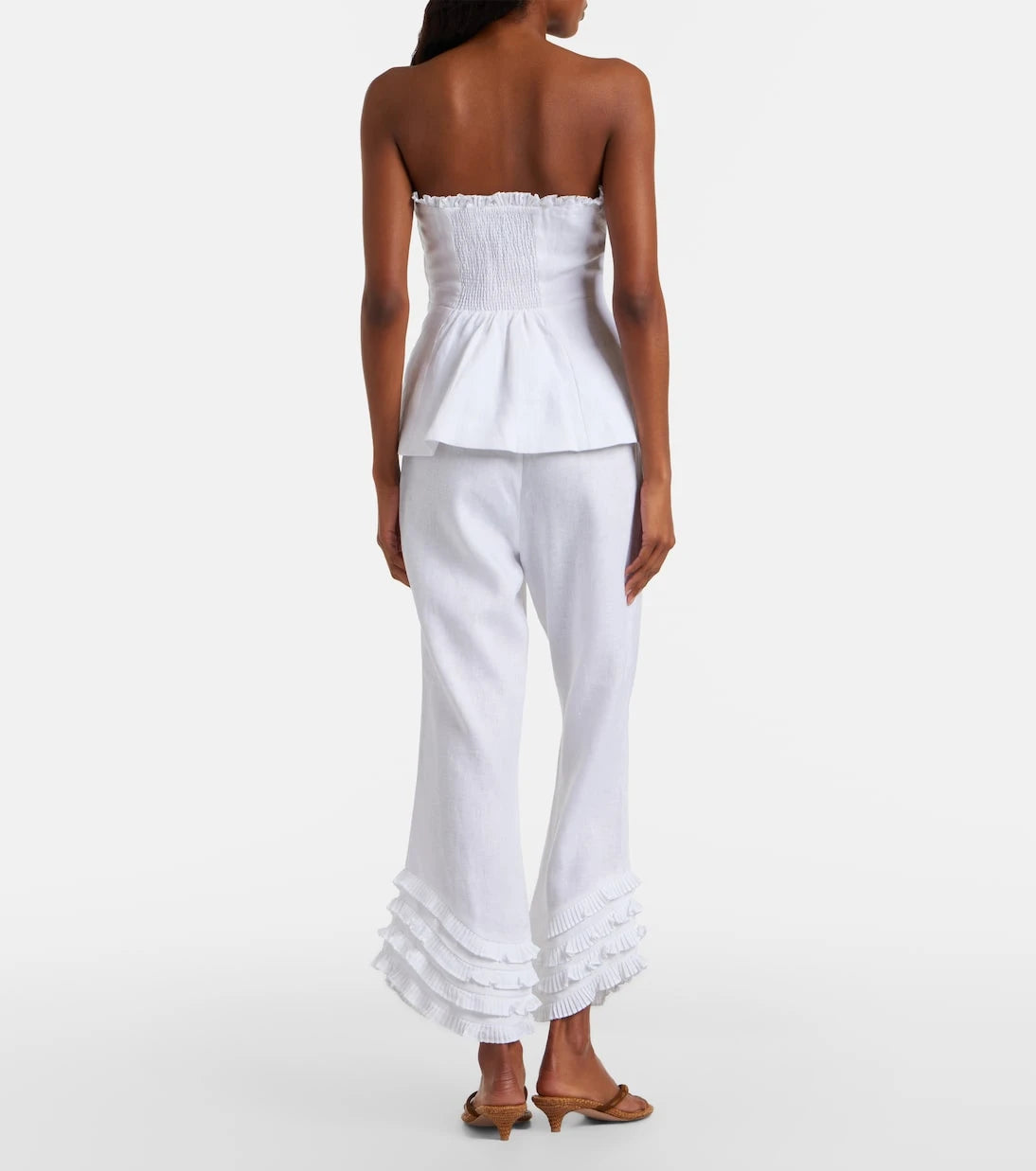 Posse - Florence ruffled linen wide-leg pants