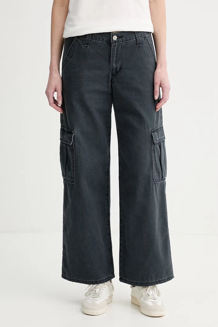 Levi's панталон дамски от памук SUPERLOW LOOSE CARGO ND
