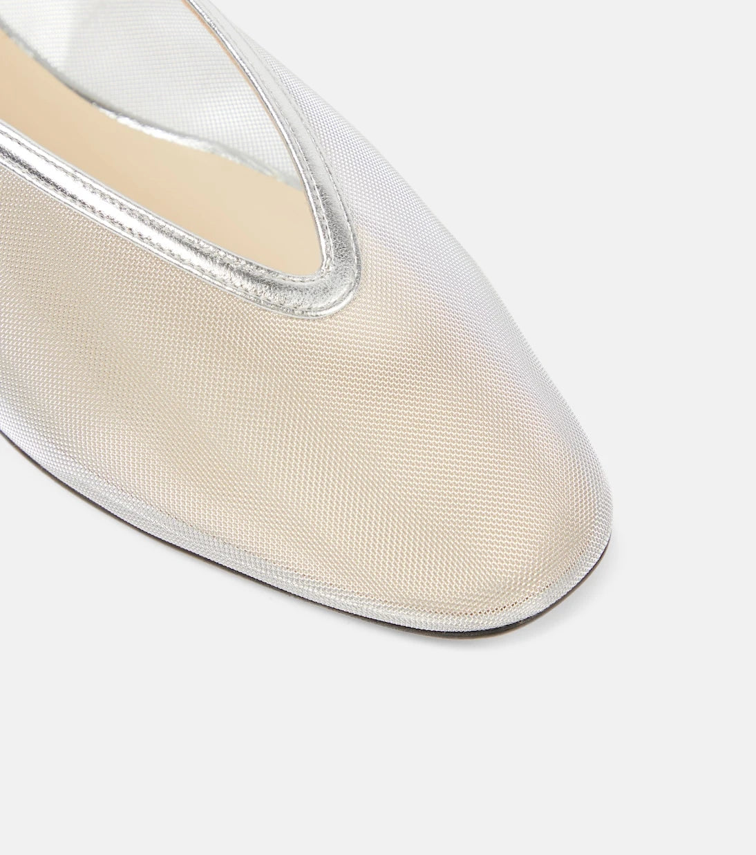 Le Monde Béryl - Luna leather-trimmed mesh ballet flats