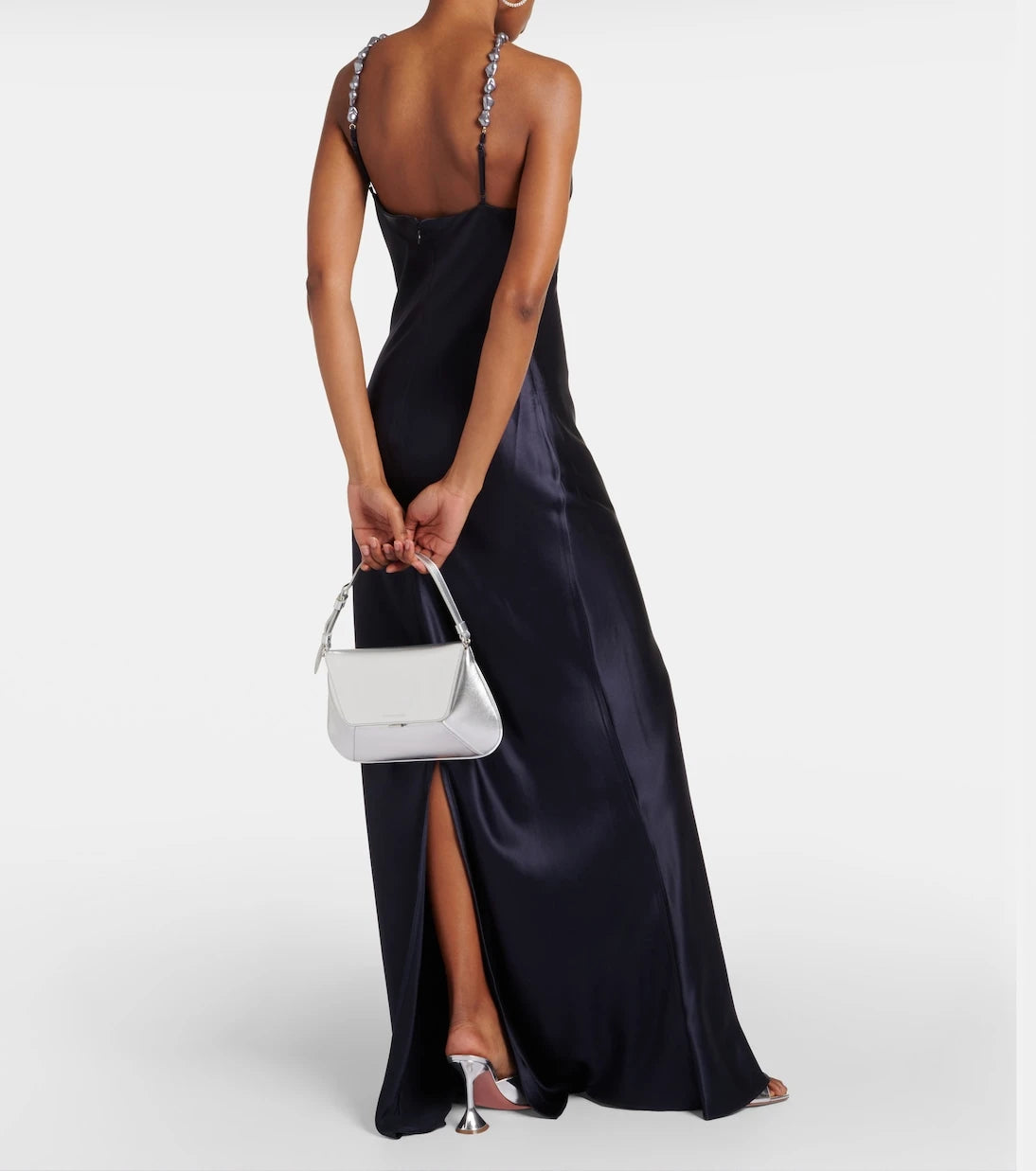 Staud - Cadence halterneck satin slip dress