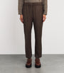 Weekend Max Mara Brown Stretch-Wool Houndstooth Trousers