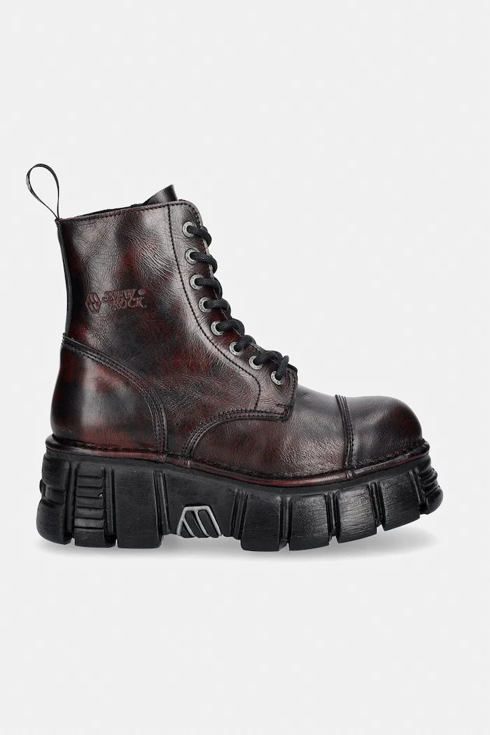 New Rock кубинки дамски от кожа PULIK OLD ROJO