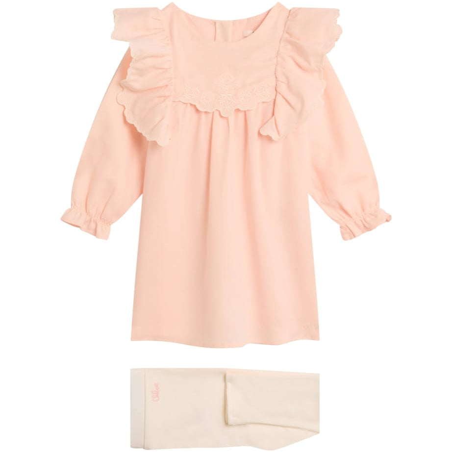 Chloé Kids Cotton Dress and Leggings Set (1-18 Months)