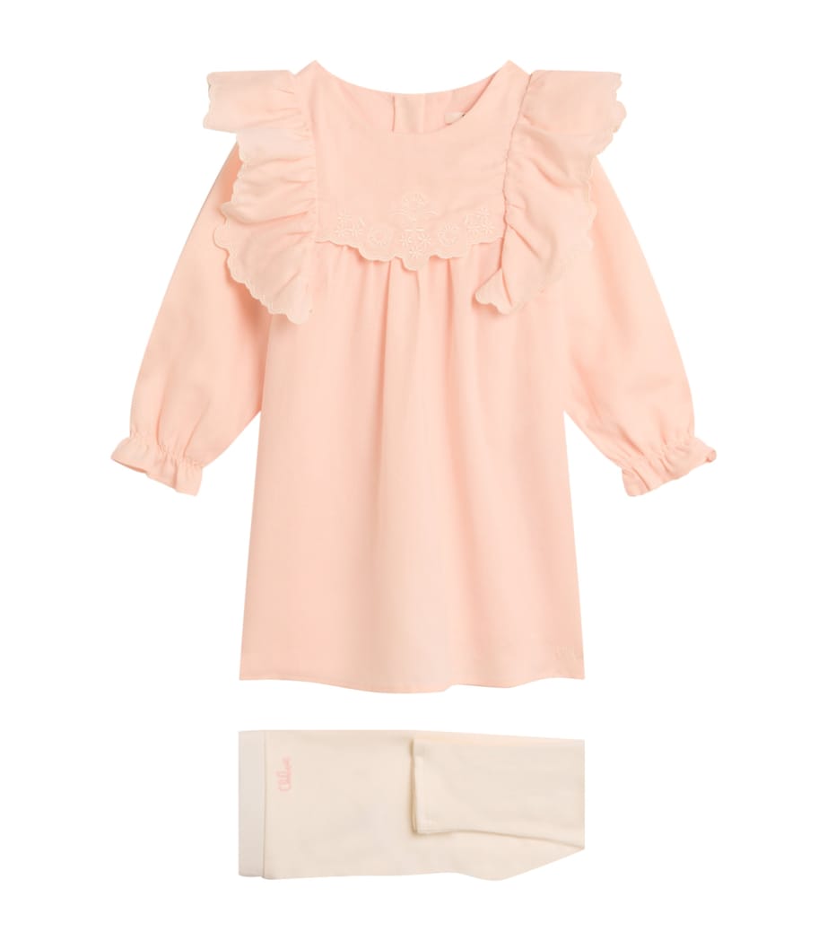 Chloé Kids Cotton Dress and Leggings Set (1-18 Months)