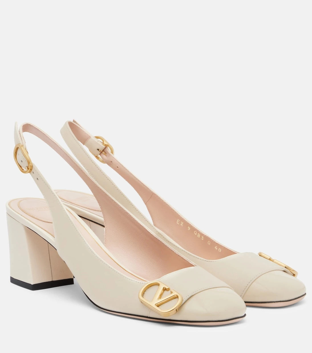 Valentino Garavani - Veeside VLogo leather slingback pumps