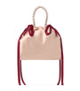 Jimmy Choo Pink Mini Satin Bow-Detail Drawstring Bag