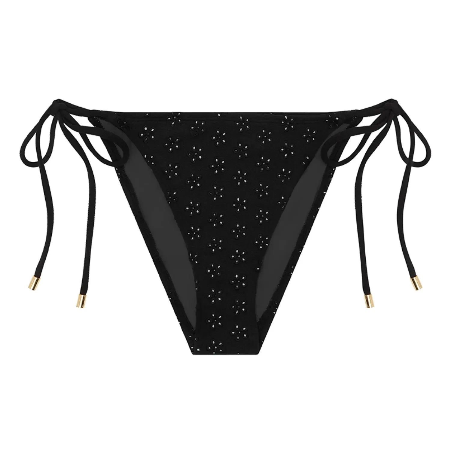 Peony - Thong Embroidery Brief | Black