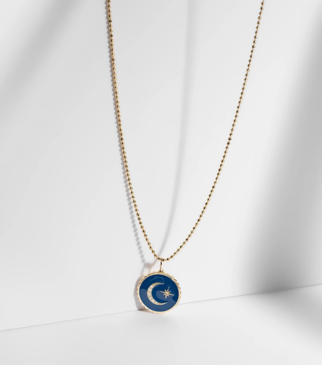 Sydney Evan - Celestial Medallion 14kt gold chain necklace with diamonds