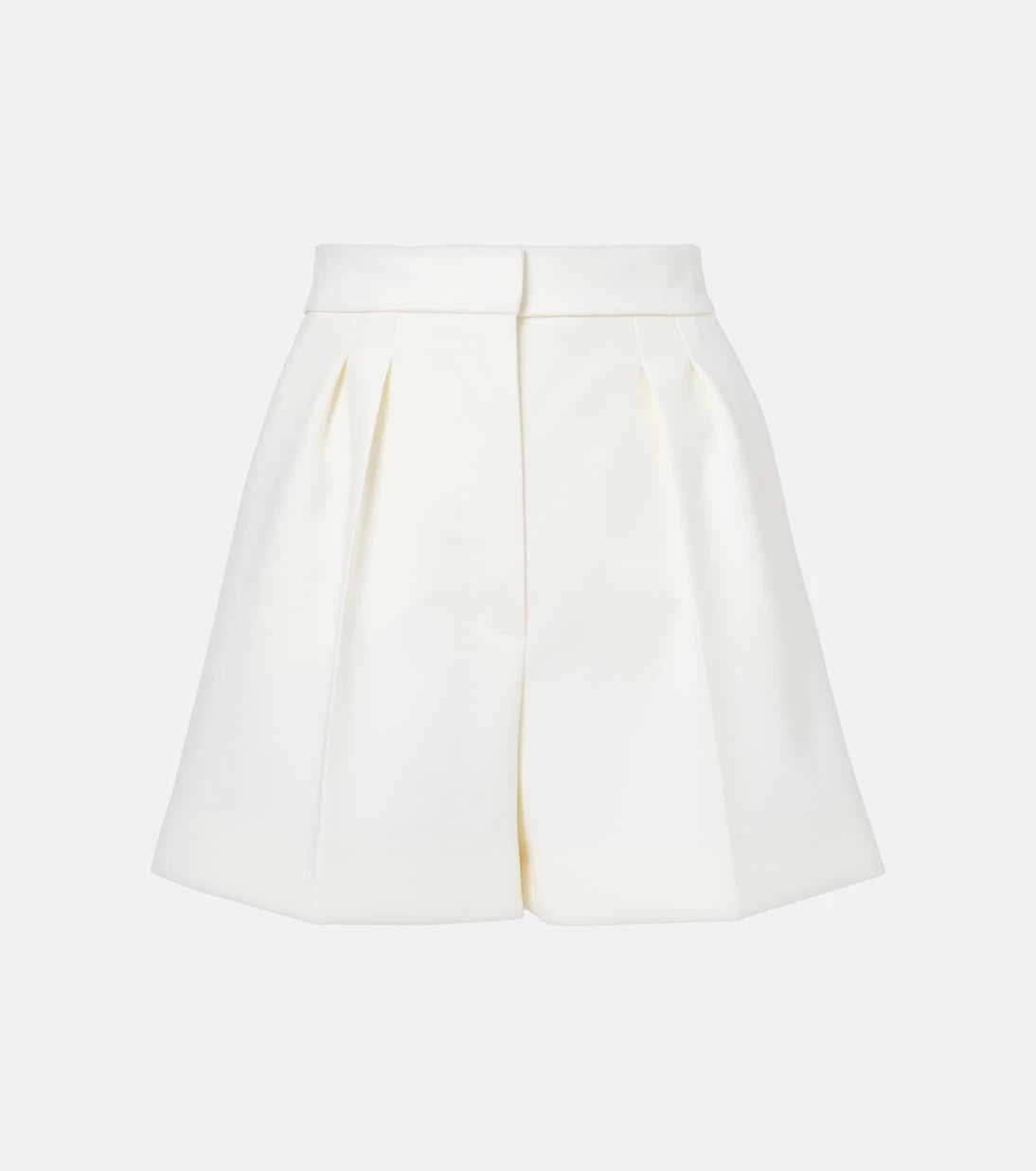 Max Mara - Zic high-rise wool-blend canvas shorts