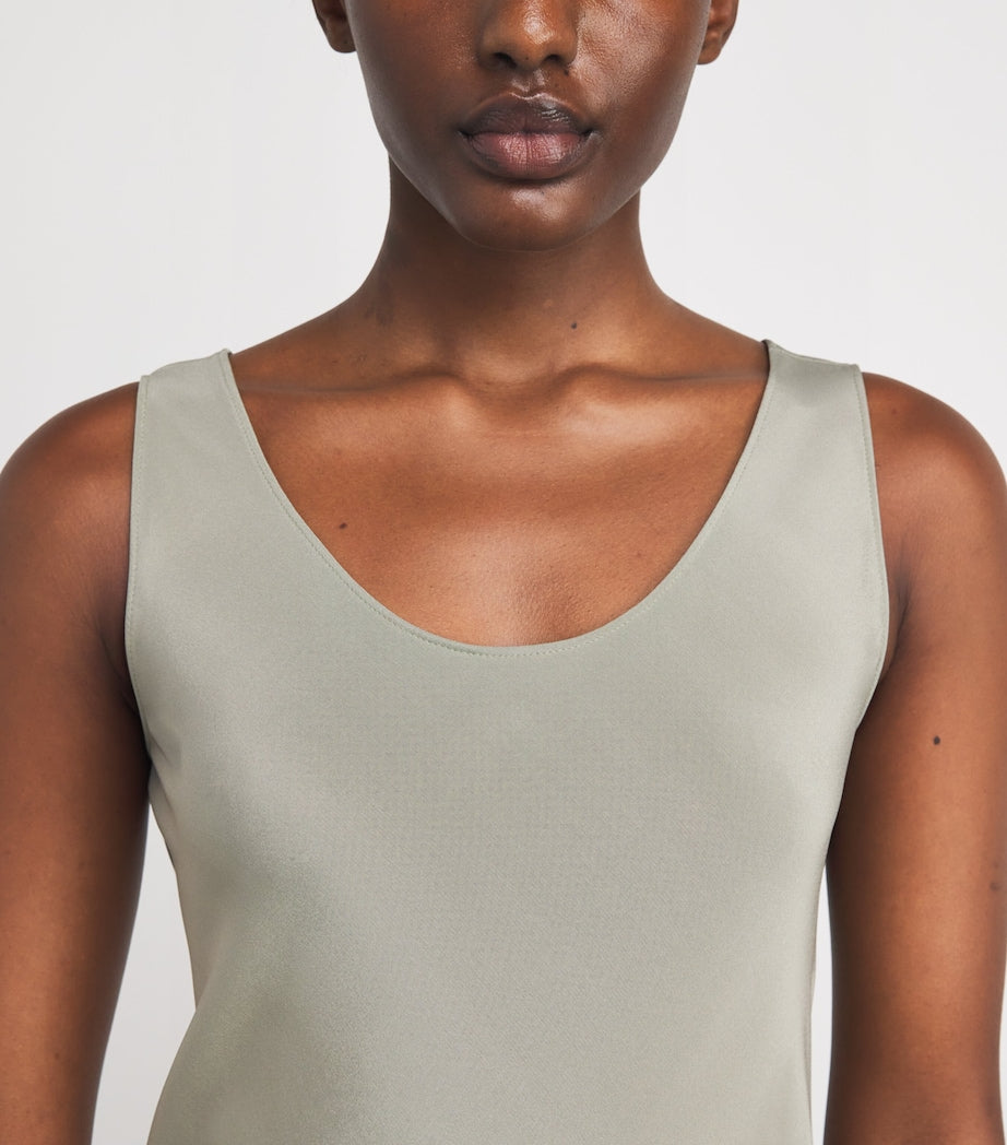 Max Mara Green Silk Midi Dress