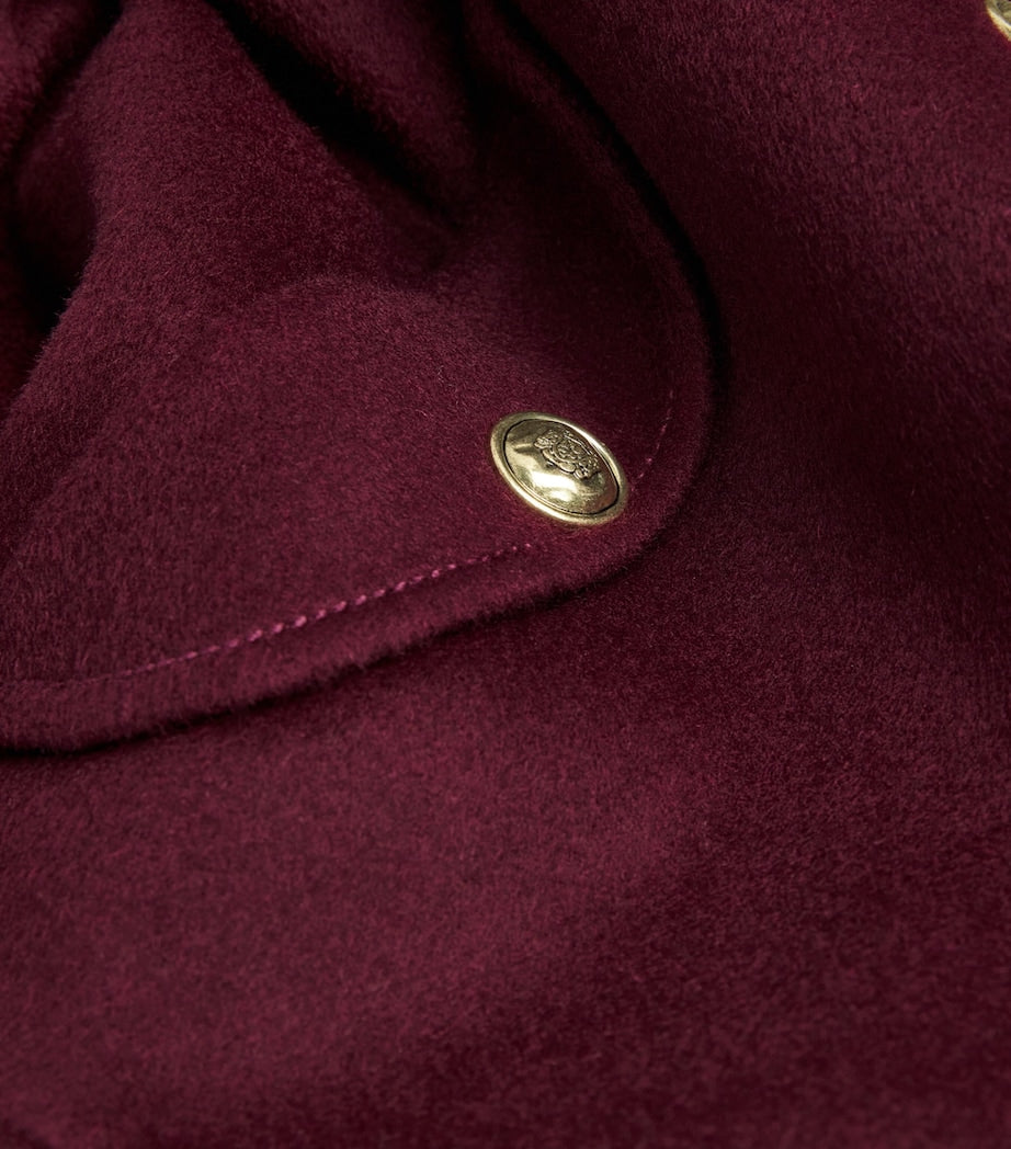 Red Wool Hooded Coat