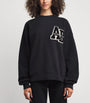 Black Oversized Cotton Logo Sweatshirt