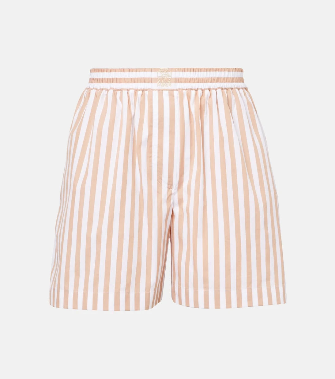 Brunello Cucinelli - Striped cotton and silk Bermuda shorts