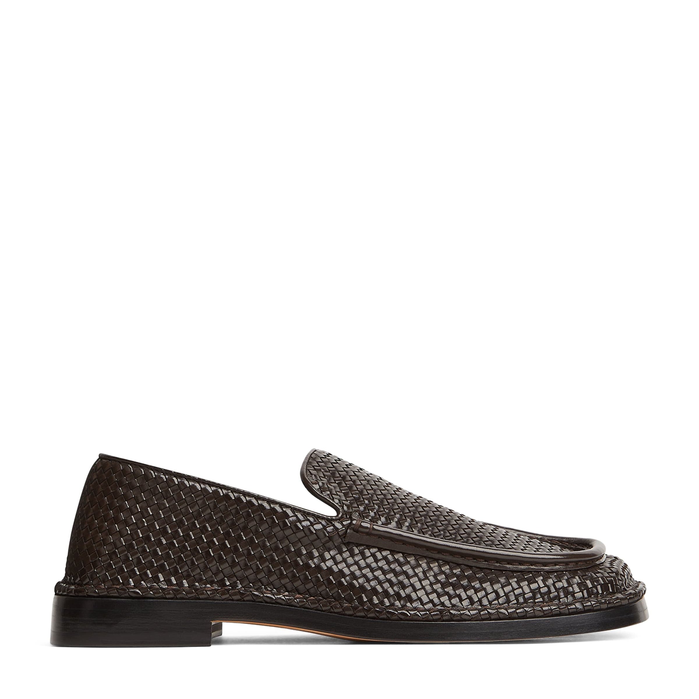 Leather Woven Daddy Loafers