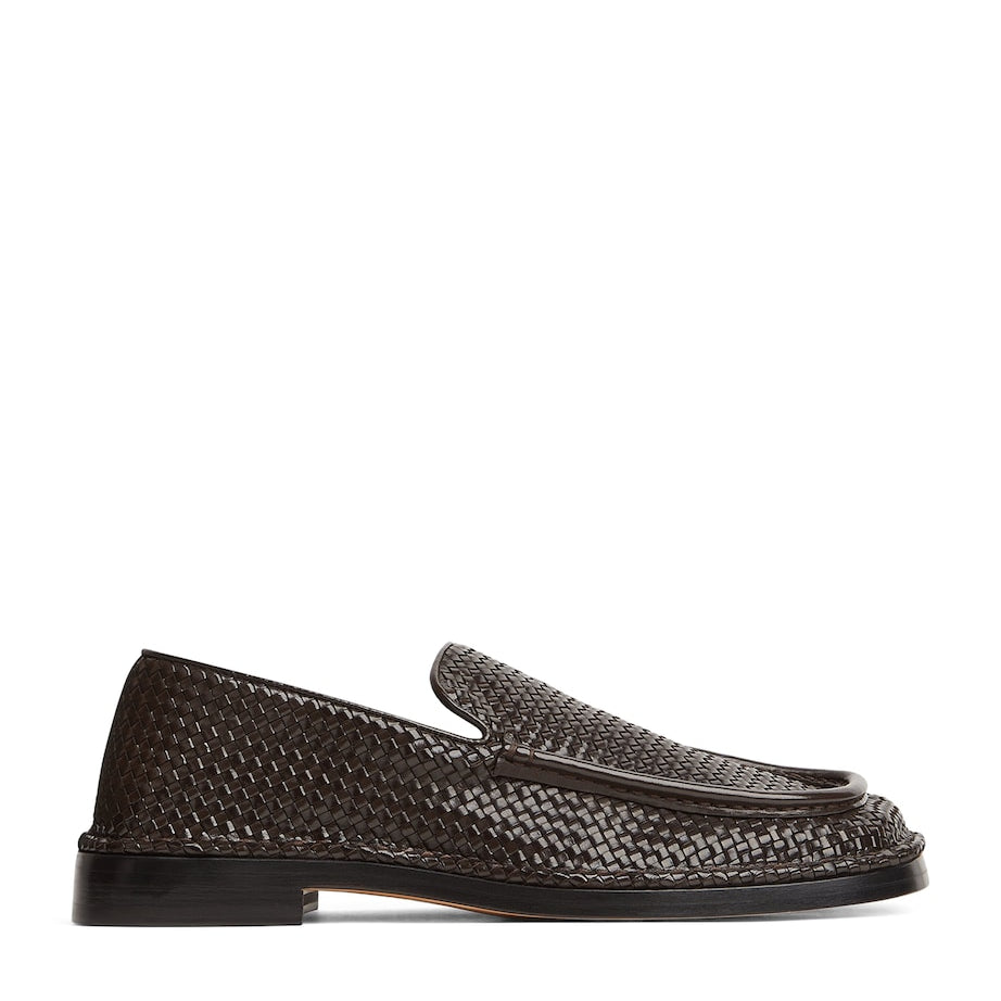 Bottega Veneta Leather Woven Daddy Loafers