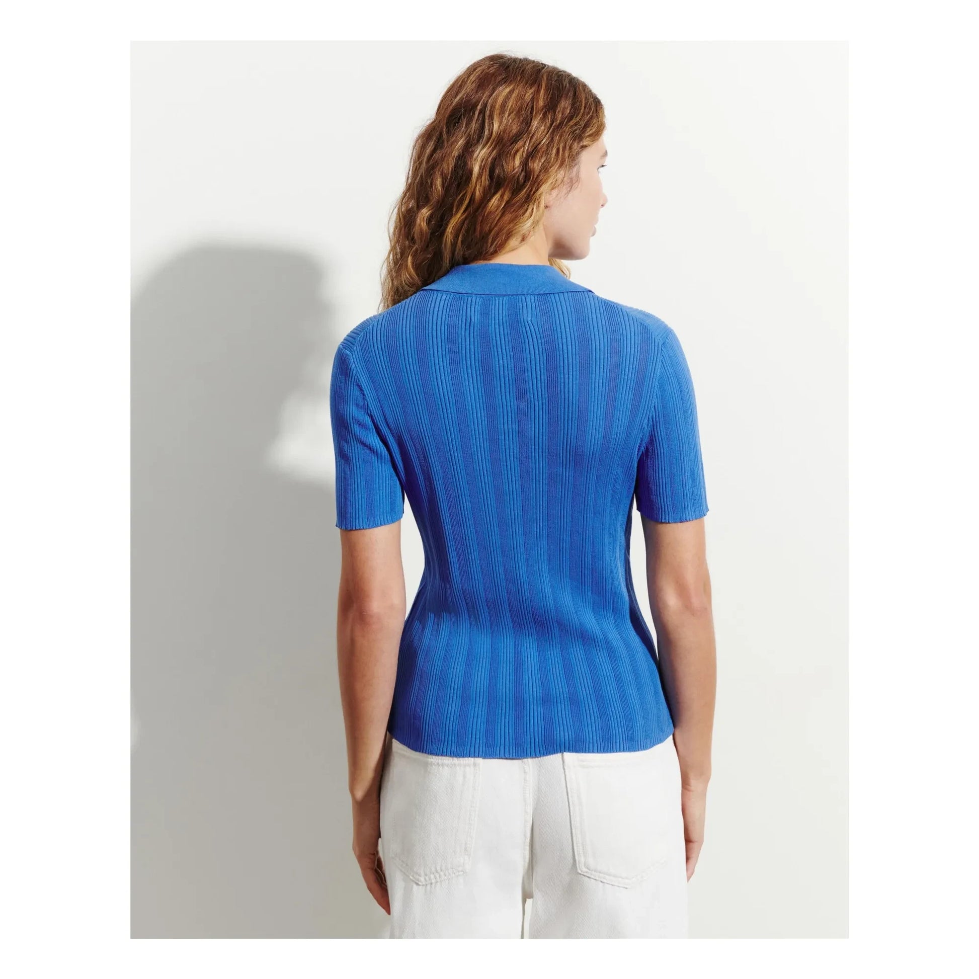 Bompard - Cotton ribbed polo shirt | Blue