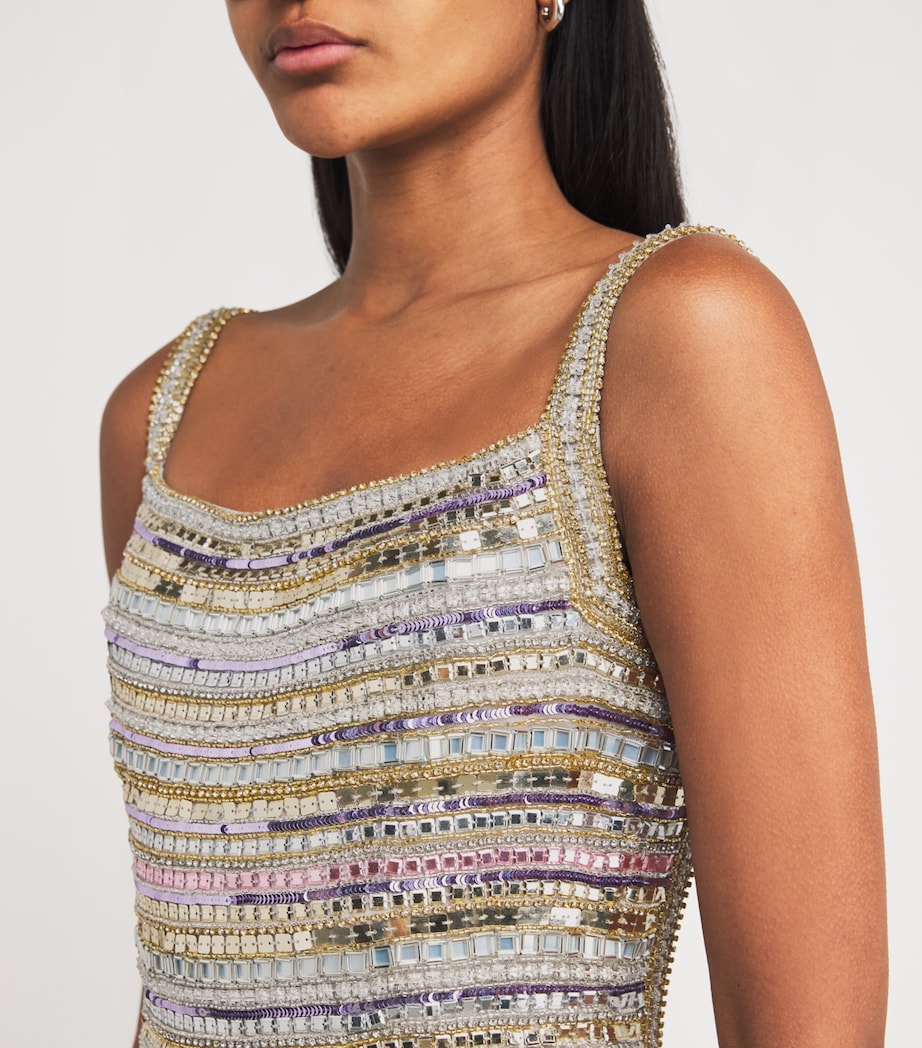 Silver Embellished Nancy Mini Dress