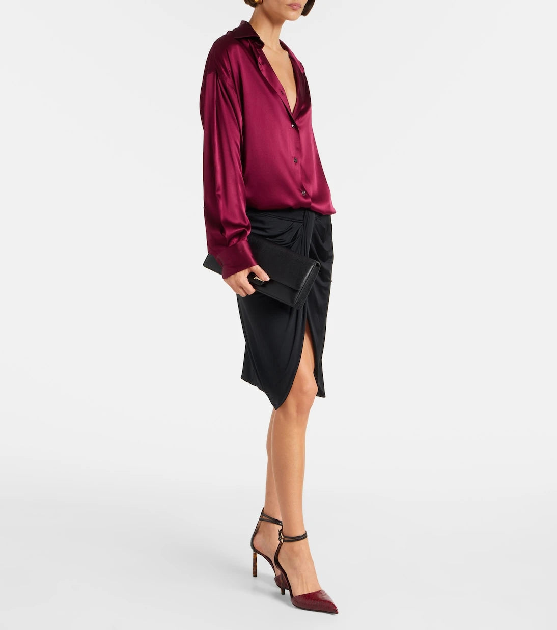 Tom Ford - 90 snake-effect leather pumps