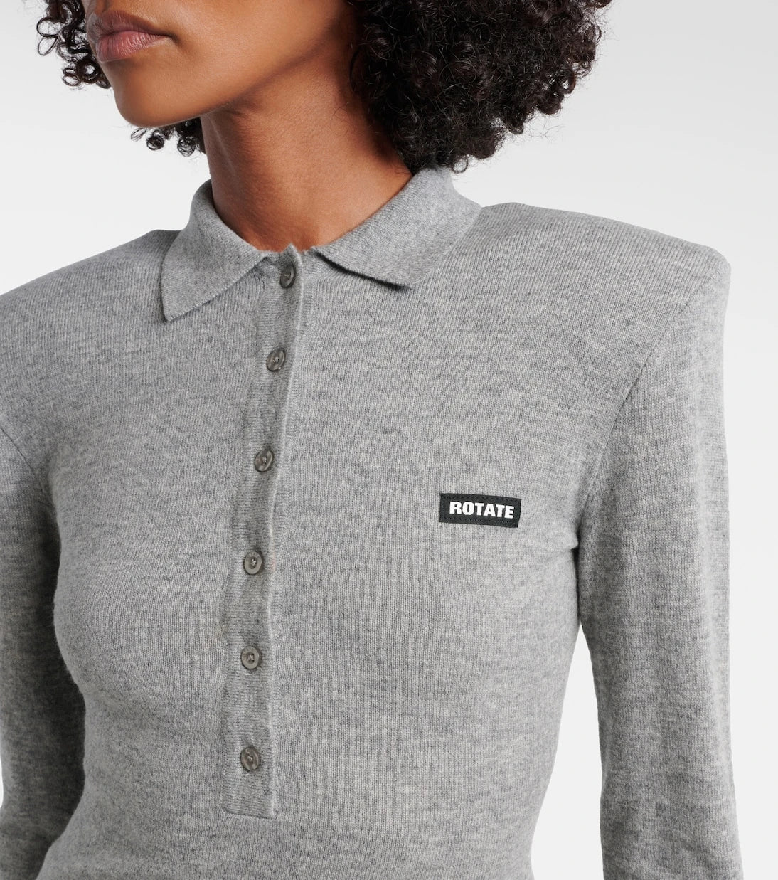 Rotate - Wool and cashmere polo sweater