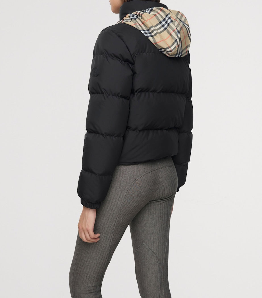 Burberry Black Checker-Tape Ambleside Puffer Jacket