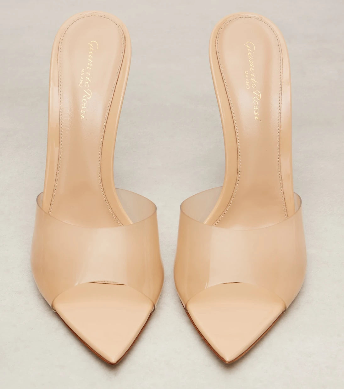 Gianvito Rossi - Elle 105 TPU and patent leather mules
