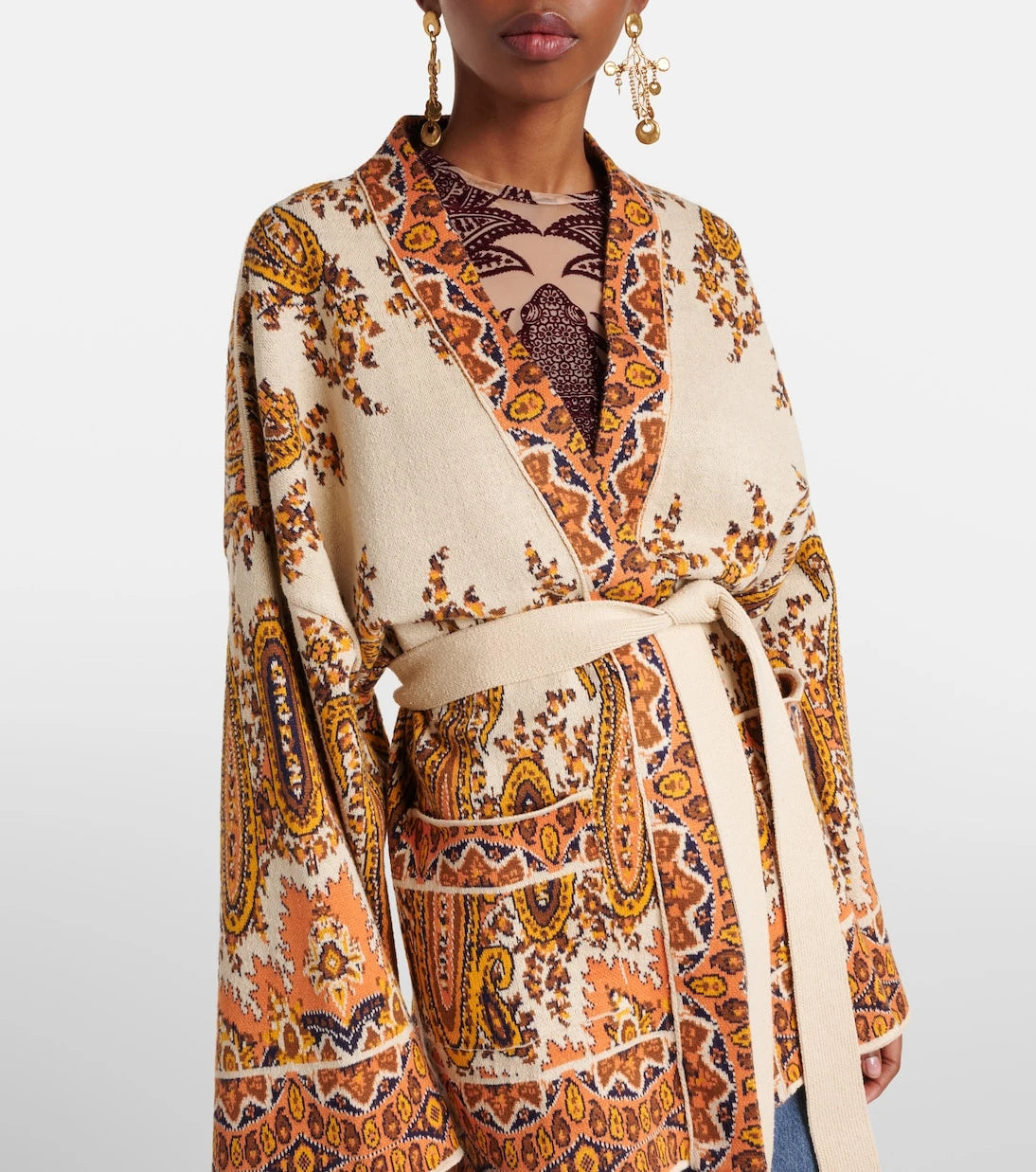 Etro - كارديجان من مزيج القطن الجاكار ملفوف