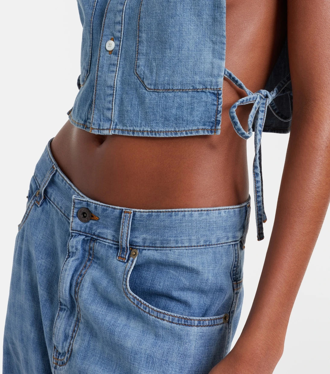 Miu Miu - Chambray crop top
