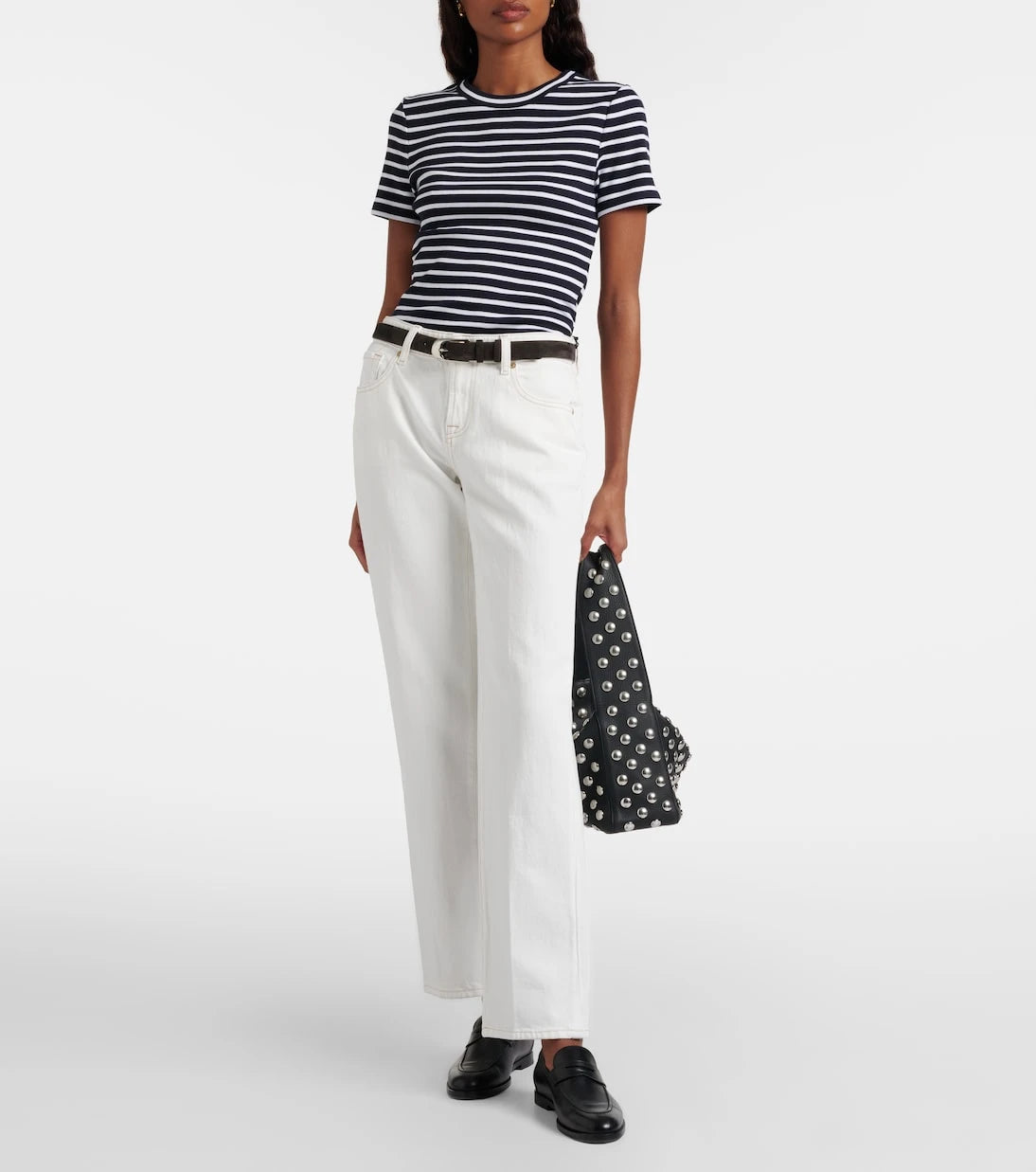 Veronica Beard - Pruitt striped cotton-blend T-shirt