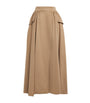 Beige Camel Wool Maxi Skirt