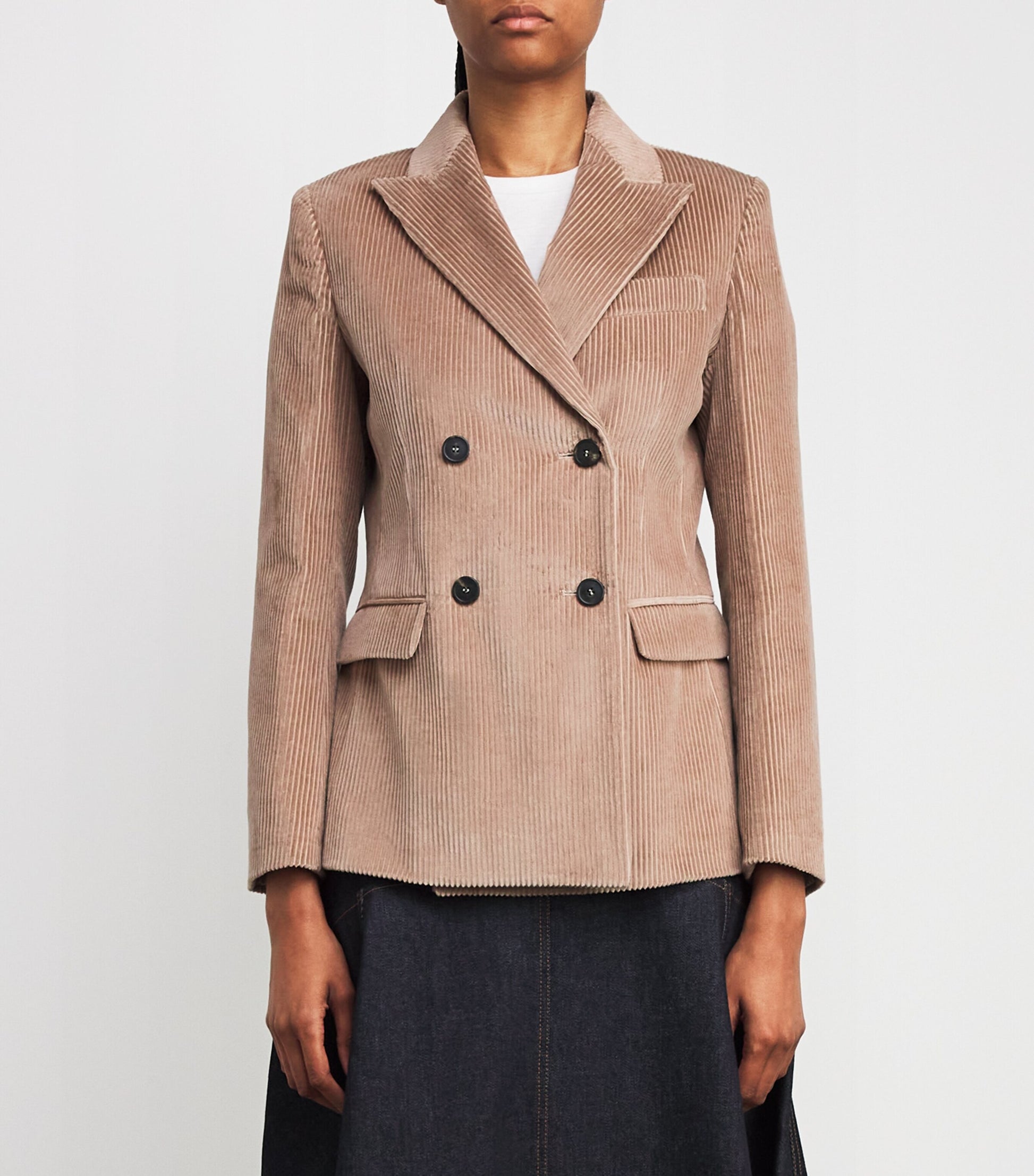 Weekend Max Mara Pink Corduroy Double-Breasted Blazer