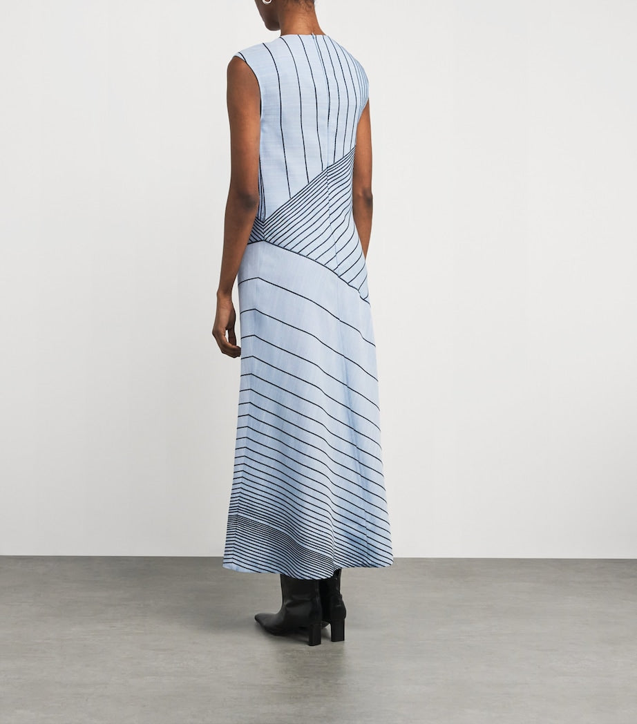 Embroidered Striped Maryse Maxi Dress OXFORD BLUE/COBALT