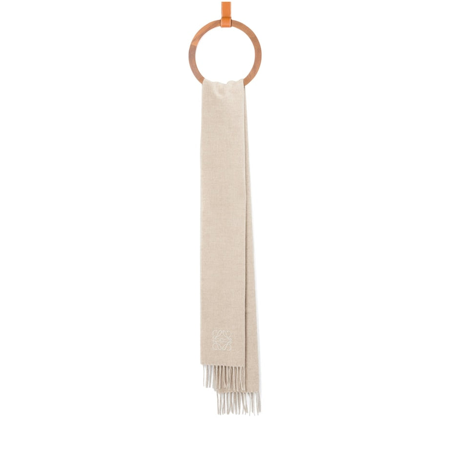 LOEWE White Bicolour Anagram Scarf