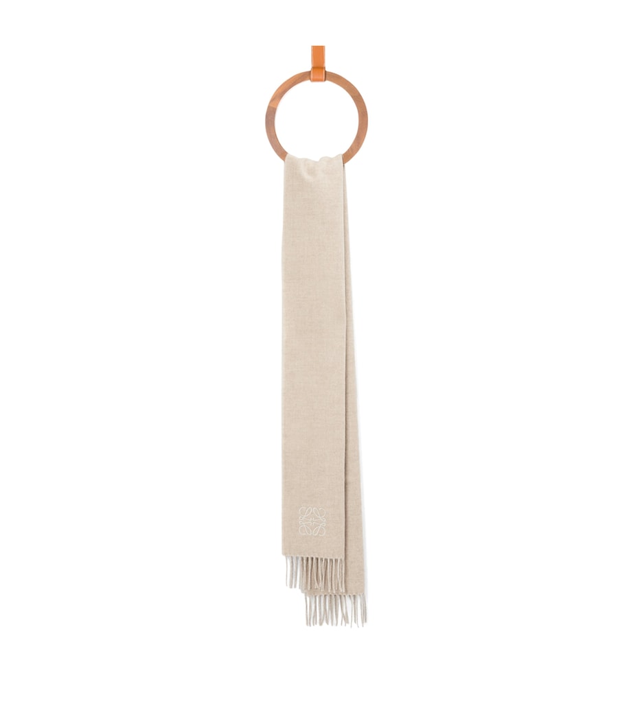 LOEWE White Bicolour Anagram Scarf