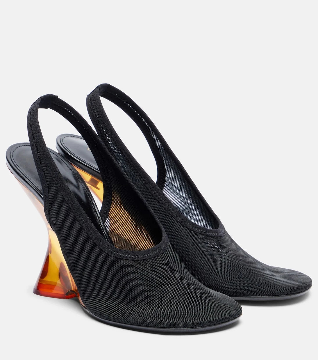 Dries Van Noten - Mesh wedge slingback pumps
