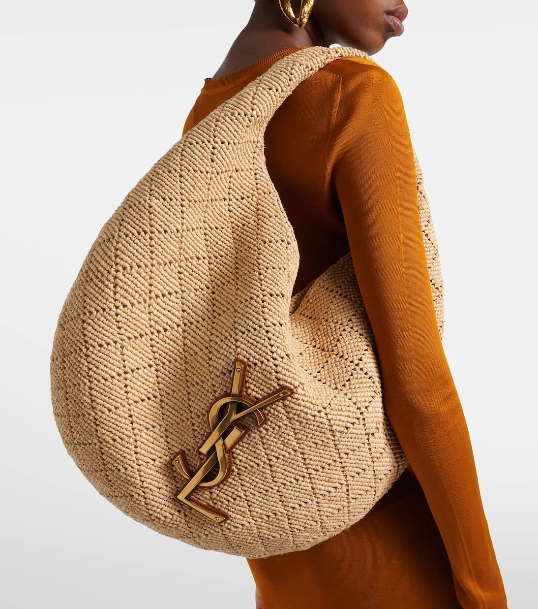 Saint Laurent - Icare raffia shoulder bag