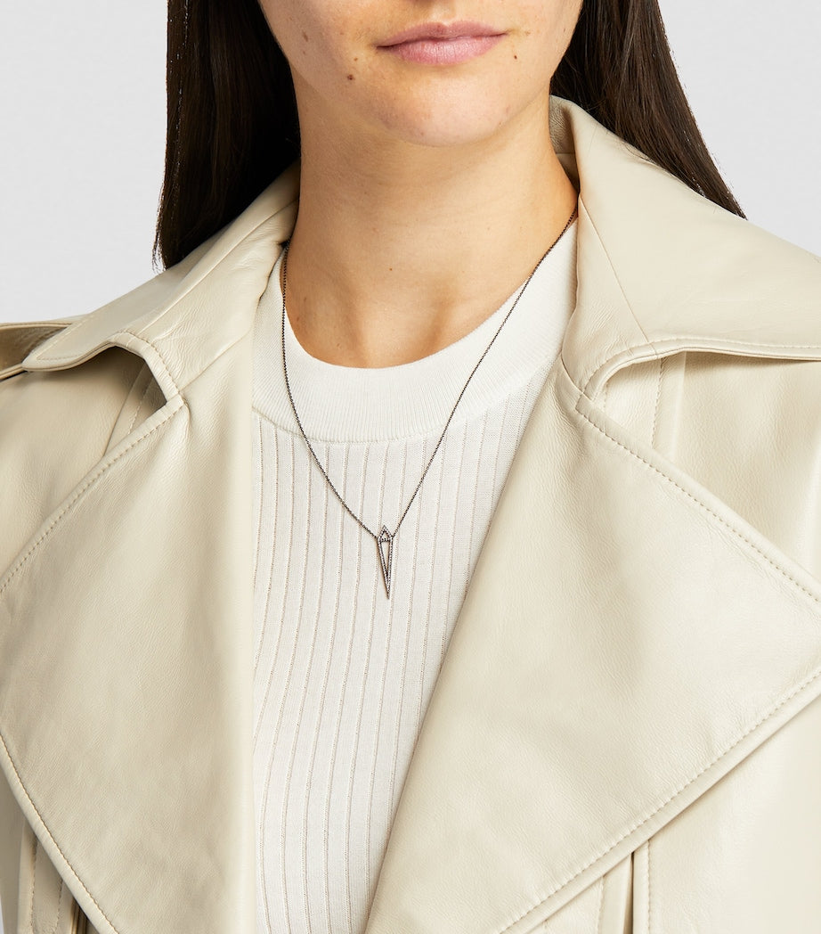 Eva Fehren Blackened White Gold and Diamond Dagger Necklace